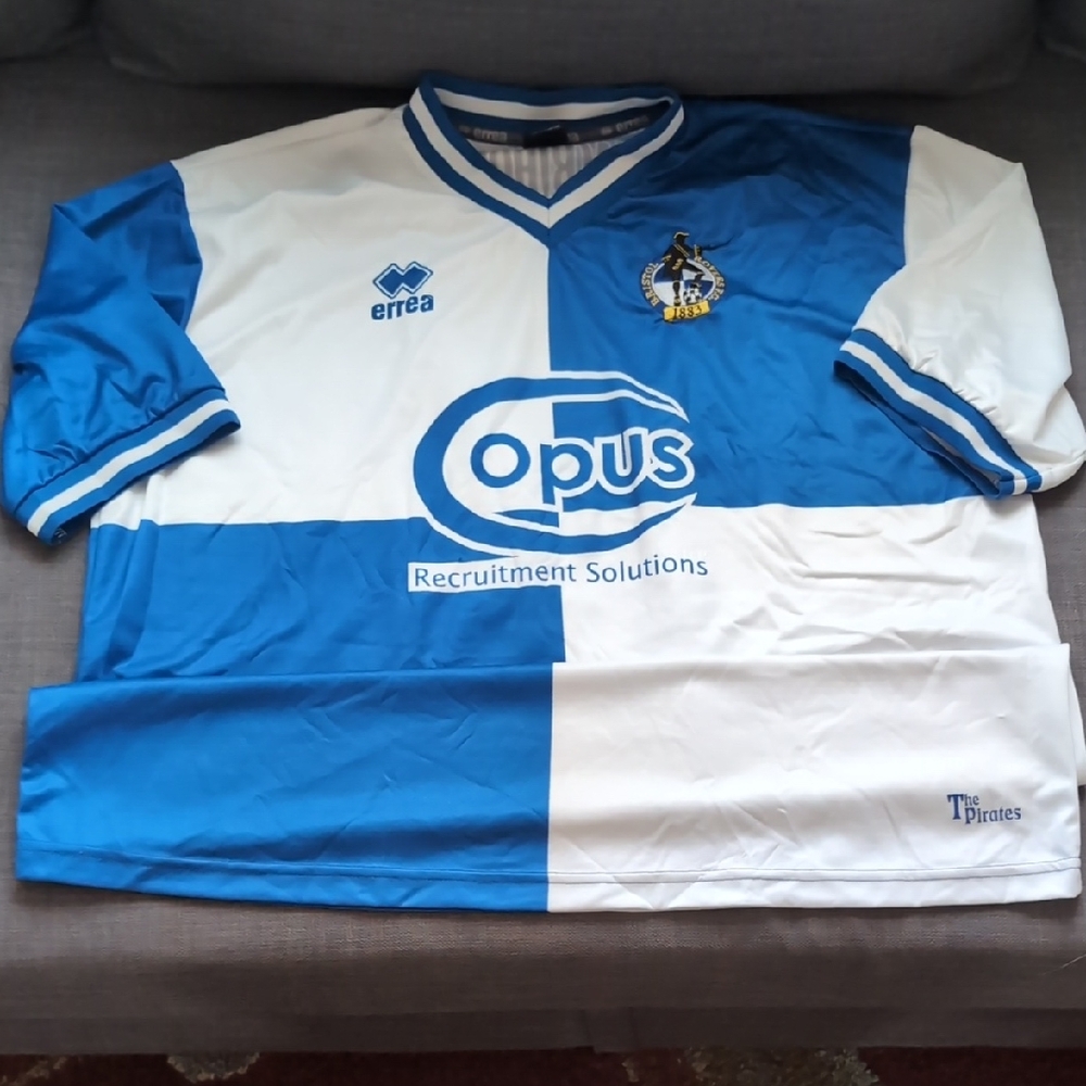 Men's Blue and White Futbol Jersey